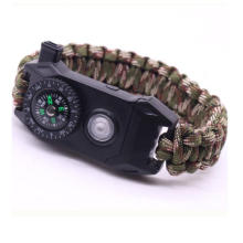 LED Paracord Bracelet ,Tactical Survival Gear Kit 6 IN 1 Compass LED SOS Emergency Function Flashlight Paracord Bracelet